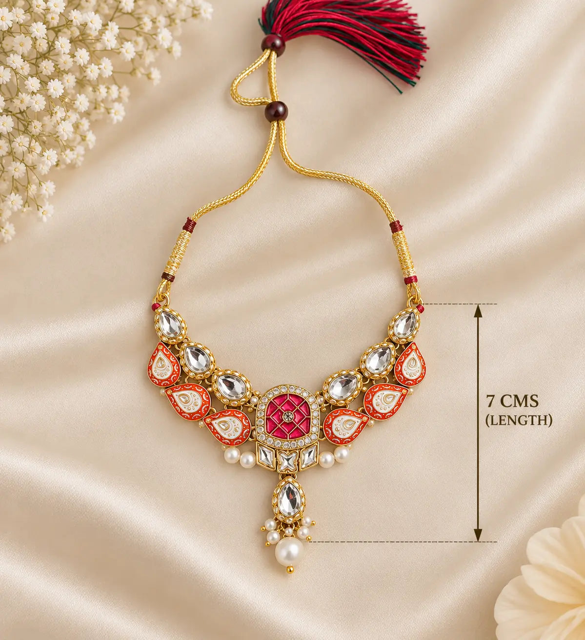 Kanak Madhuri Necklace Orange