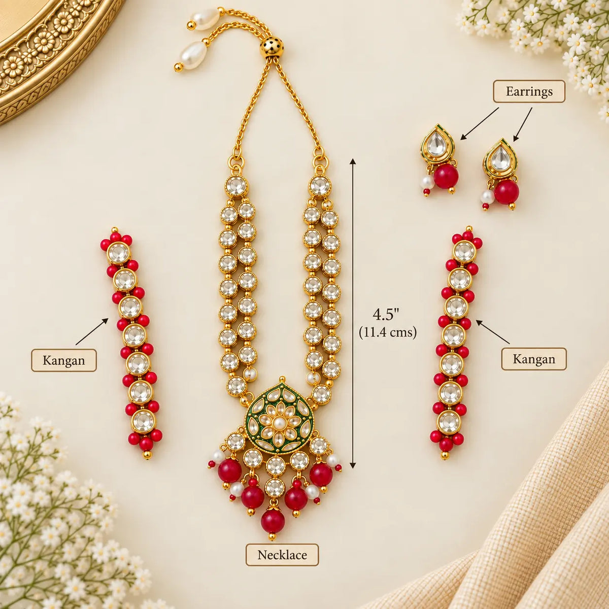 Shri Rasanjali Necklace with Kangan & Earrings